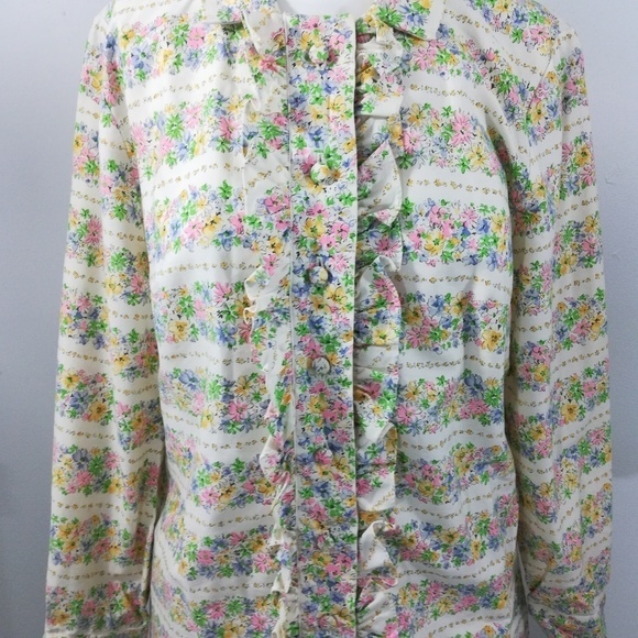 Vintage 60s 70s Mod Floral Dress Size L? - Picture 7 of 8